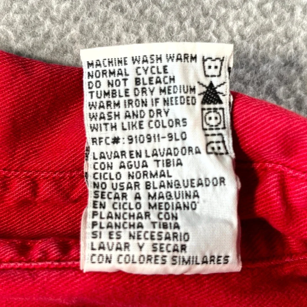 Levi's Jeans Flannel Shirt Mens XL Red Cotton Pleated Streetwear Button Up